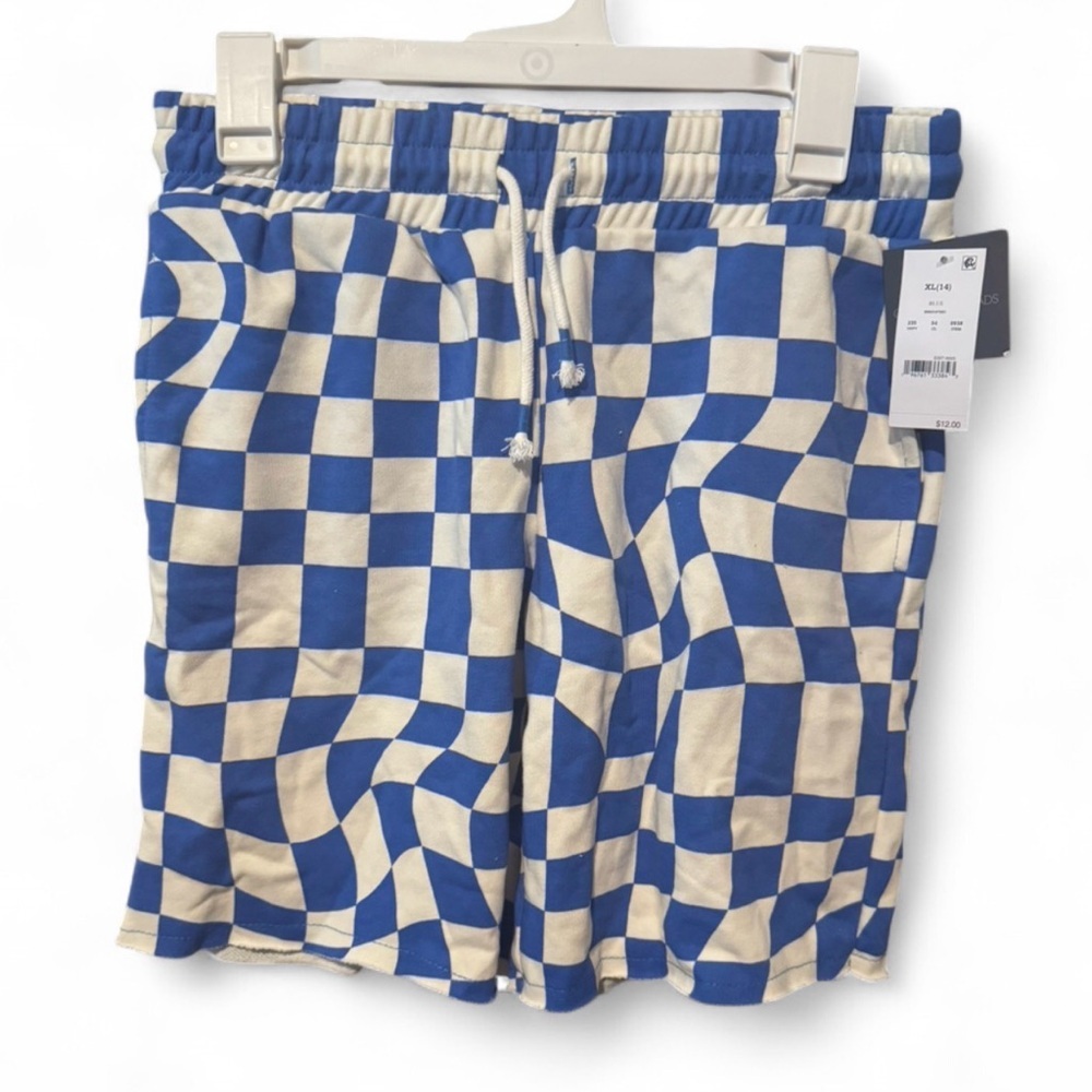 Size XL Grayson Threads Blue and Cream Checkered Kids Shorts